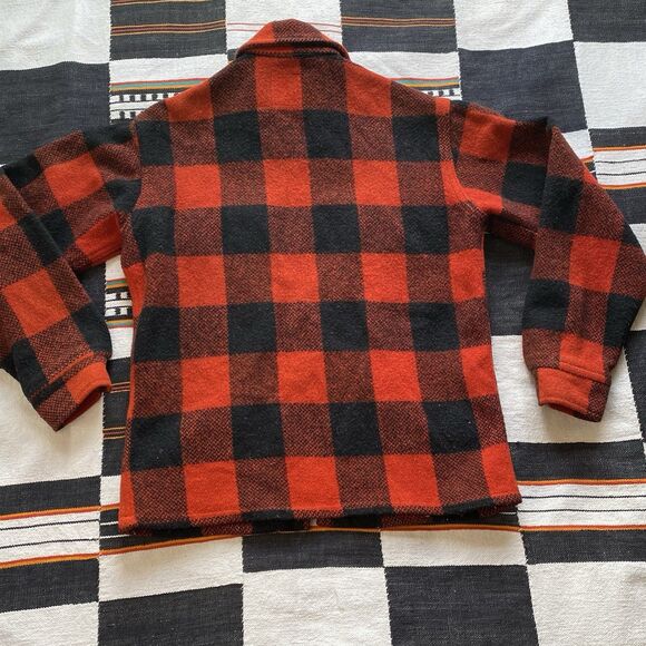 Vintage Oakbrook Sportswear Wool Zip Up Collared Buffalo Plaid House Coat. Small - Picture 13 of 15